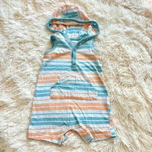 Carter’s Beachy Striped Sleeveless Hooded Romper 12M